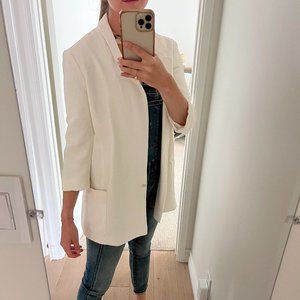 White Zara Longline Blazer